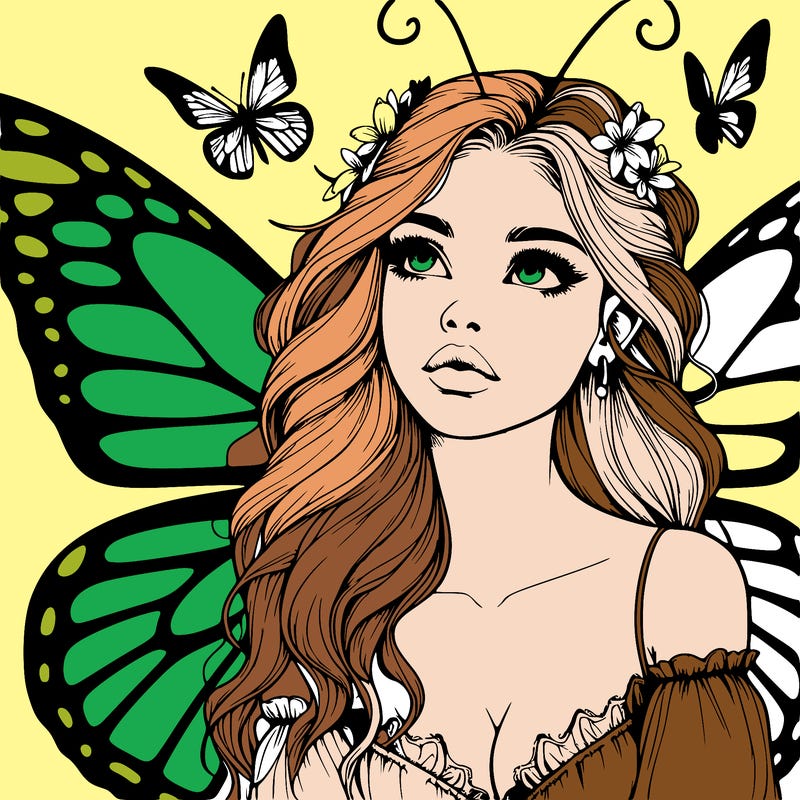 butterfly fairy realistic girl