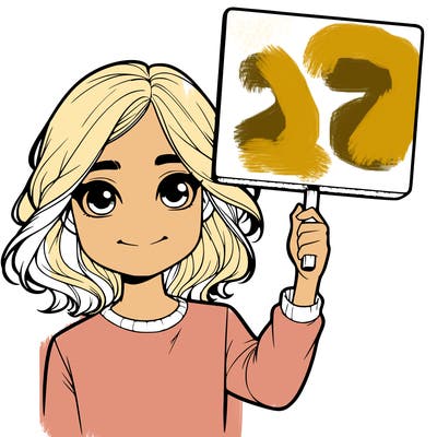 realistic girl holding up a sign