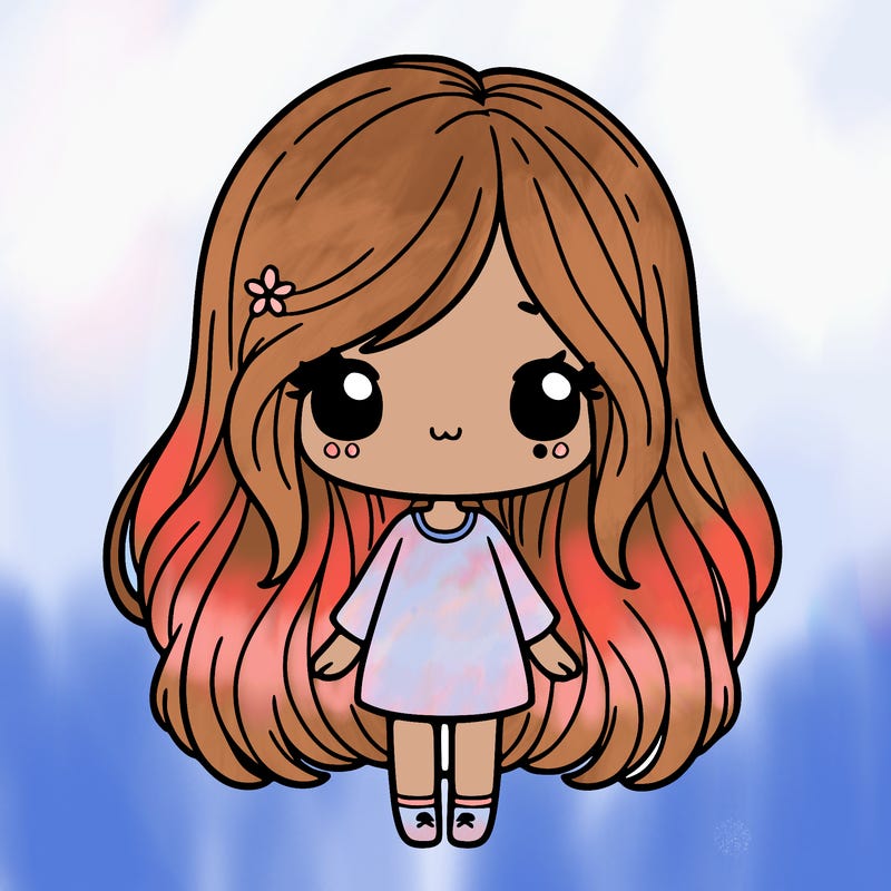 cute girl with long hair