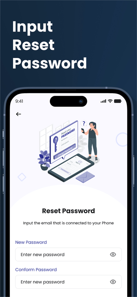 Campus-Insight - Campus Insight mobile app reset password screen with input fields