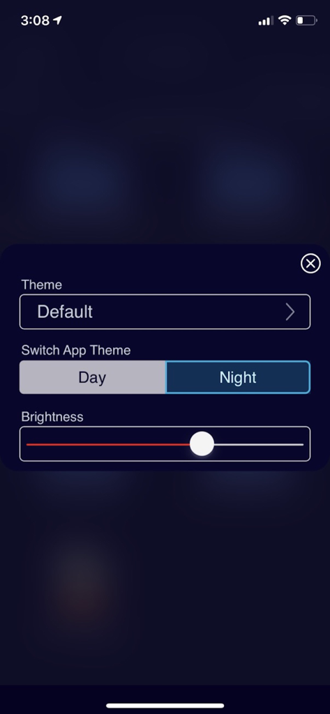 Aviation Docs theme and brightness settings menu with day and night modes