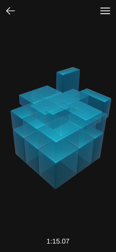 매직큐브 컬렉션의 타이머가 있는 파란색 반투명 미러큐브 퍼즐