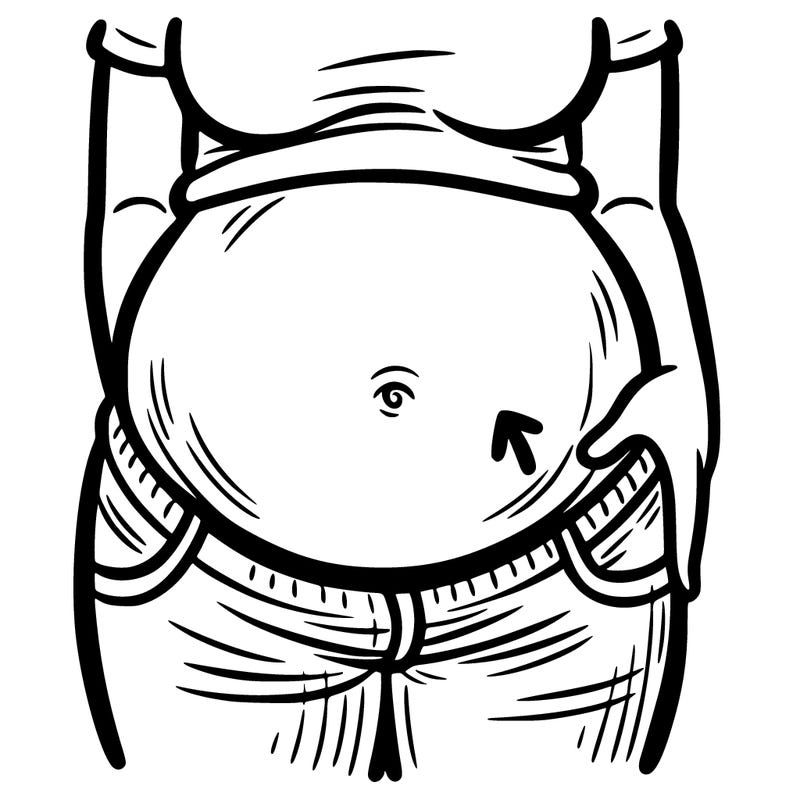 big tummy person just showing the tummy