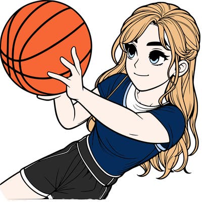 realistic girl playing basketball