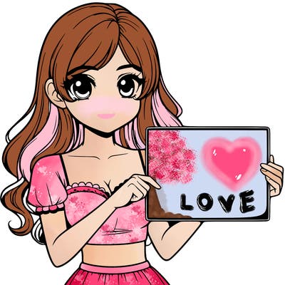realistic pretty girl holding blank sign