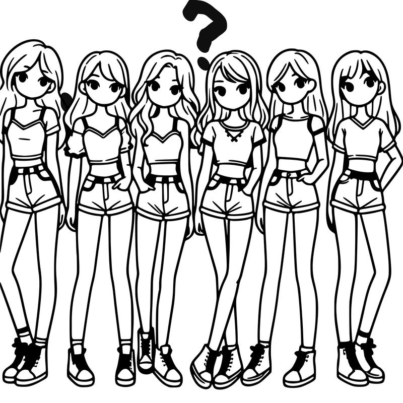 a group of girls wearing crop tops and shorts