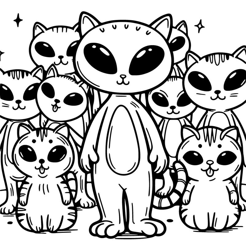 a group of alien cats