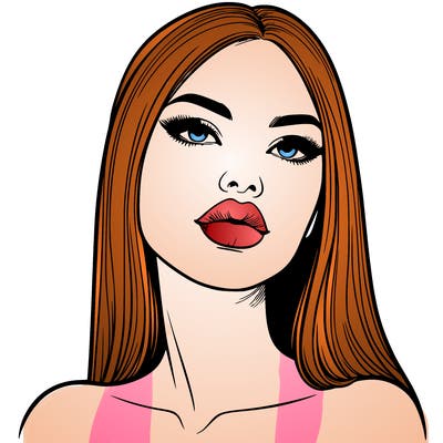 realistic woman with full lips