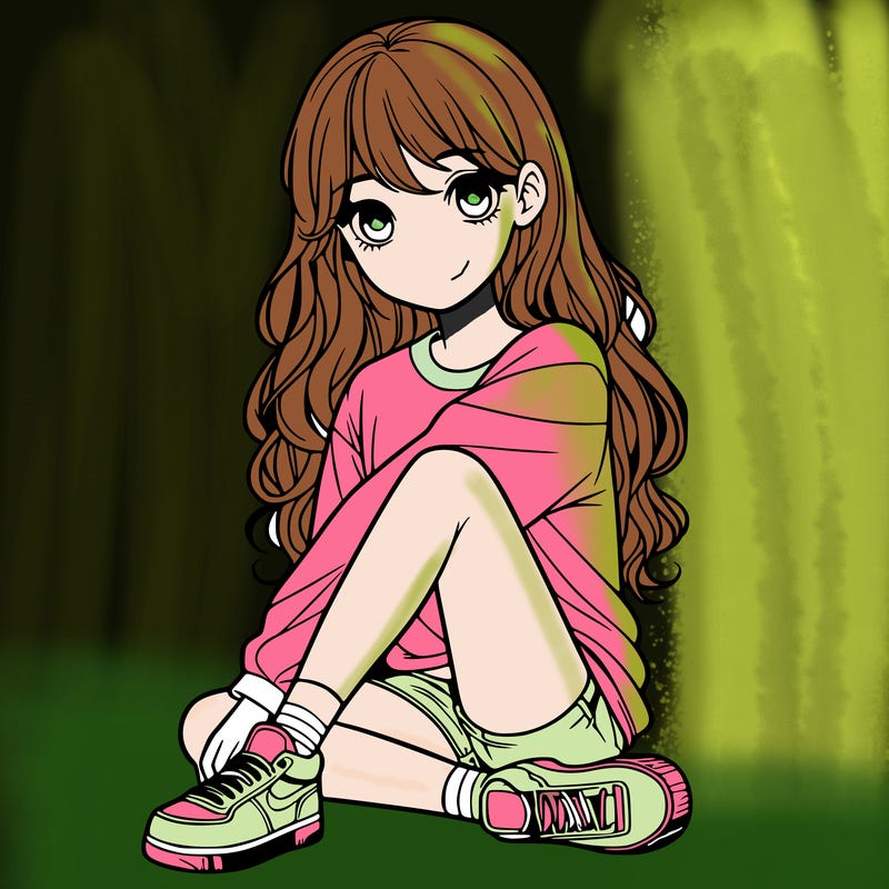 girl sitting realistic