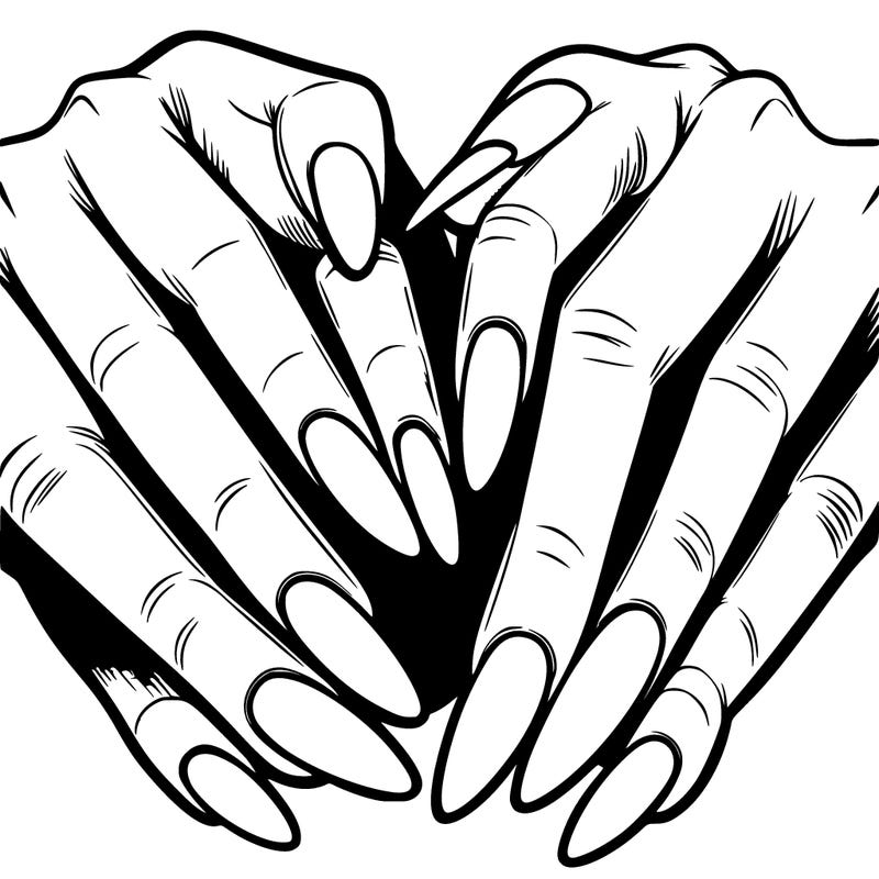 plain nail so you can do your own design and only the hands nothing else and zero detail like random black lines and just white nails to make your own