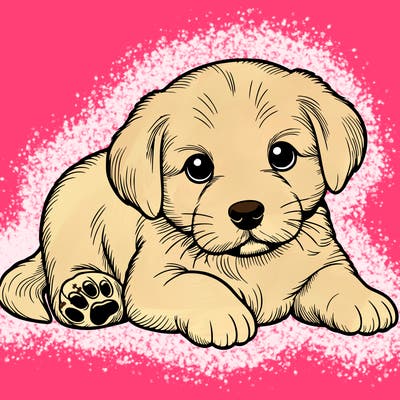 a cute realistic puppy