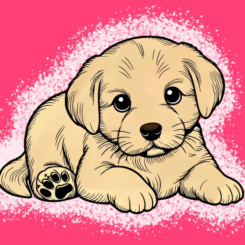 a cute realistic puppy