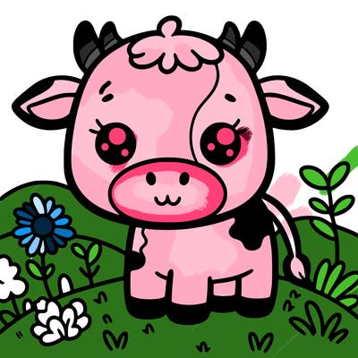 cute cow in small nature