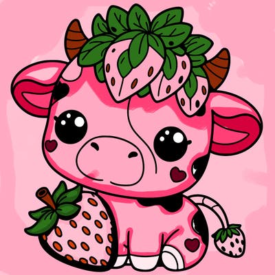 cute strawberry cow