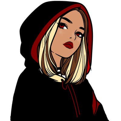 a realistic girl in a hoodie