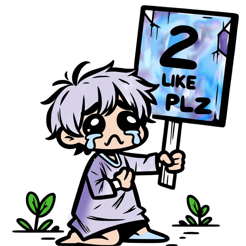 small poor toddler crying with sign that says 2 like plz