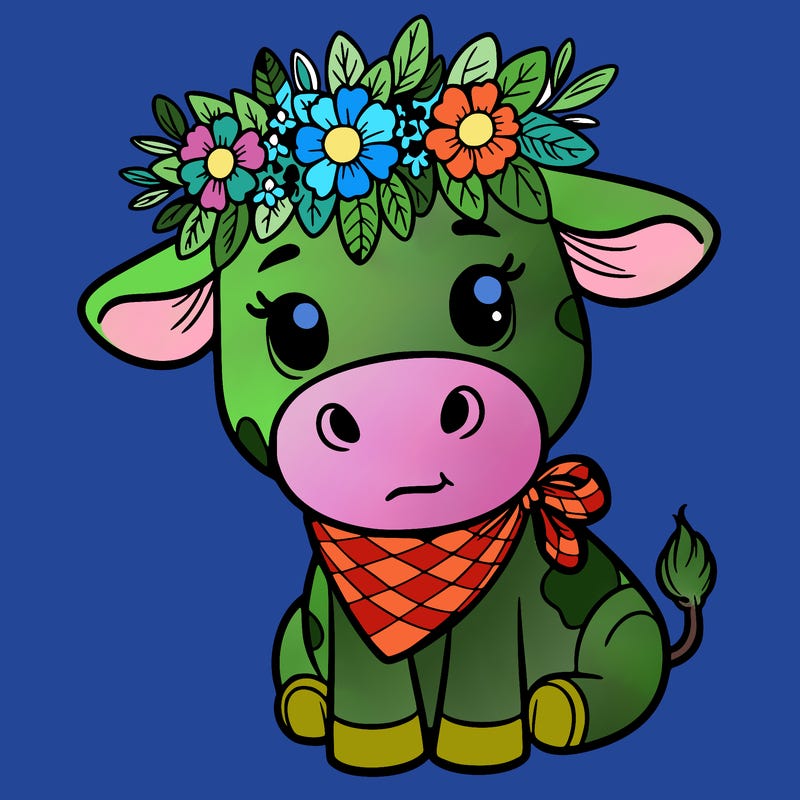 cow with flower crown
