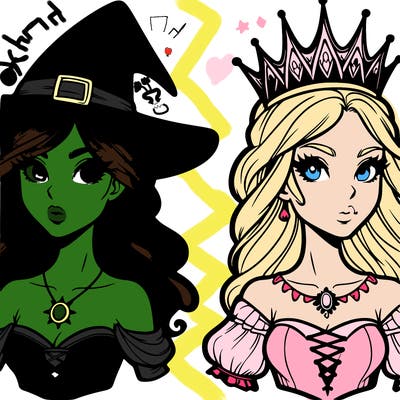 elphaba and glinda from wicked