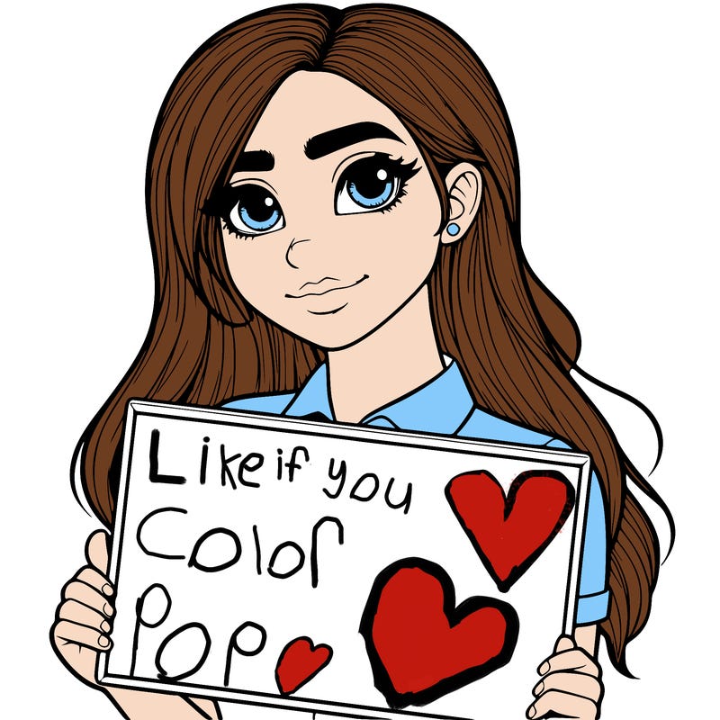 a realistic girl with a sign