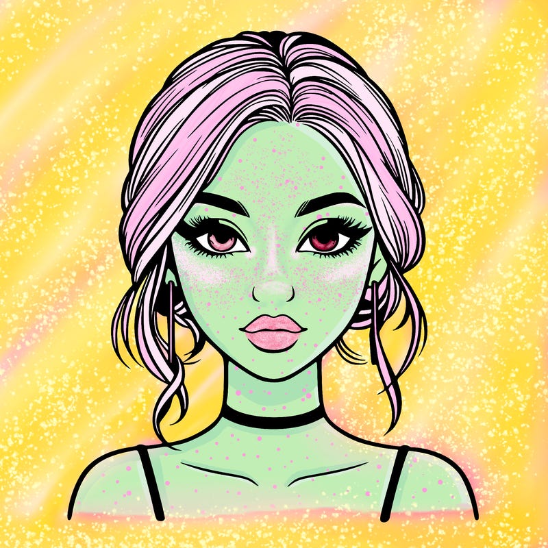 realistic girl with makeup on