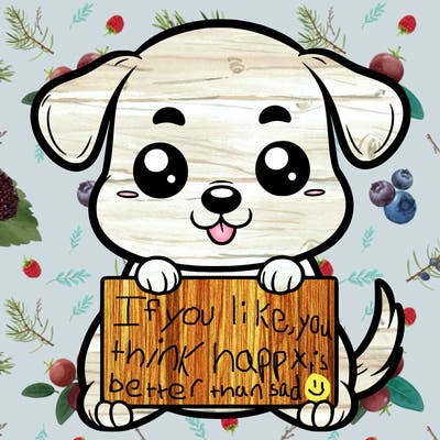 cute doggy holding white sign