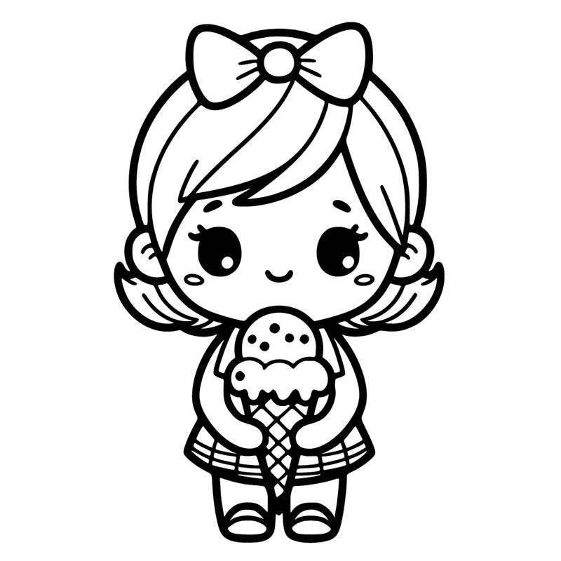 little girl holding a large ice cream cone.