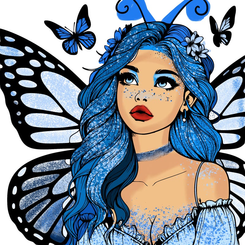 butterfly fairy realistic girl