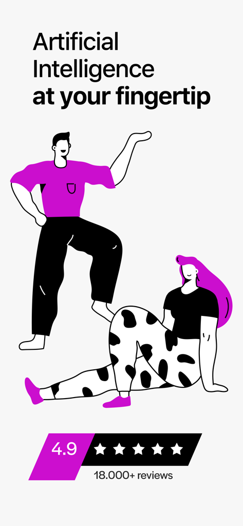 AI Keyboard Assistant - Keybot - Keybot AI Keyboard Assistant introduction showing a 4.9 star rating and the slogan Artificial Intelligence at your fingertip