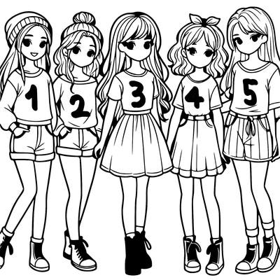 a group of five girls