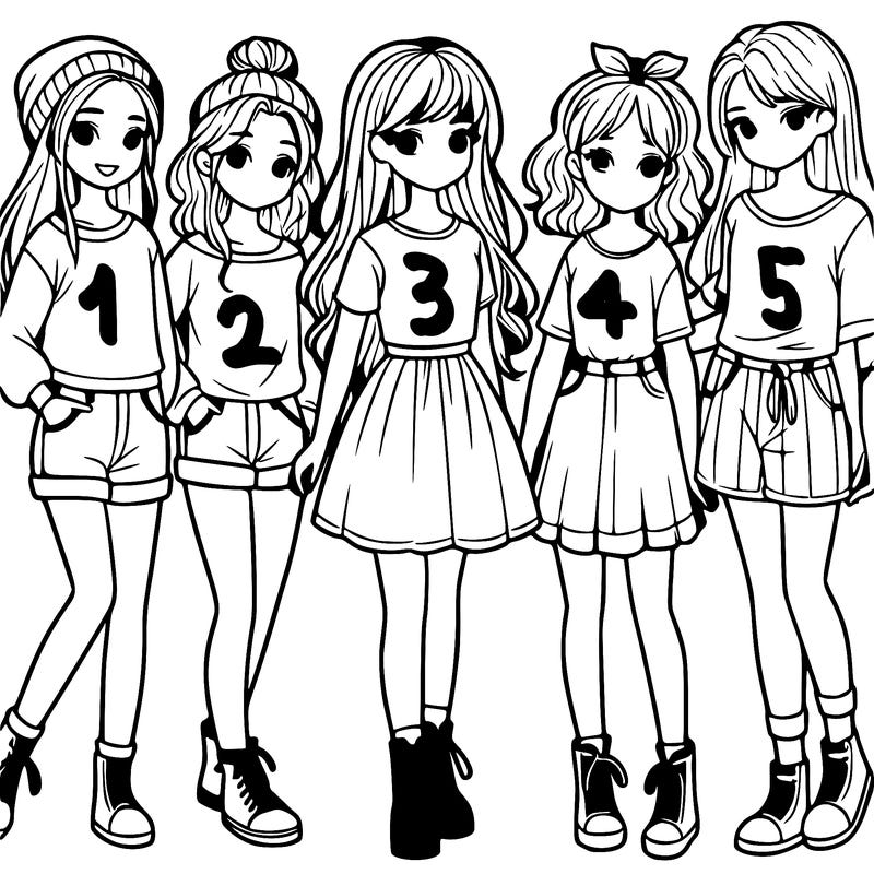 a group of five girls