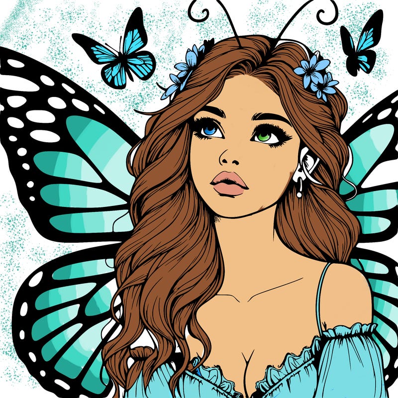 butterfly fairy realistic girl