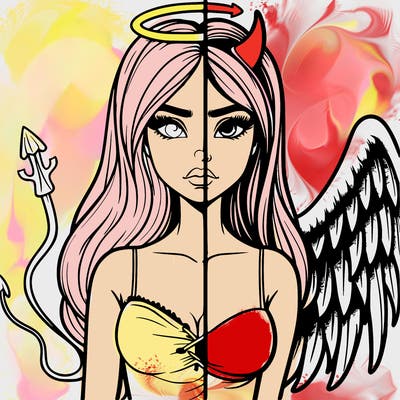 devil vs angel realistic girl