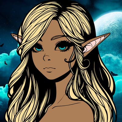 elf girl realistic dark fantasy