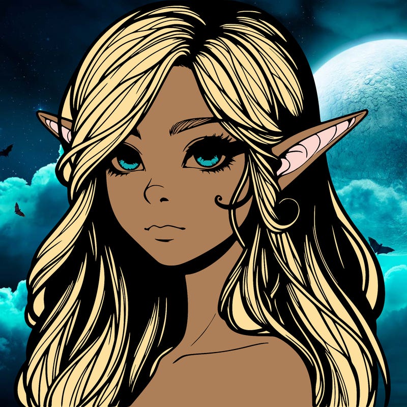 elf girl realistic dark fantasy
