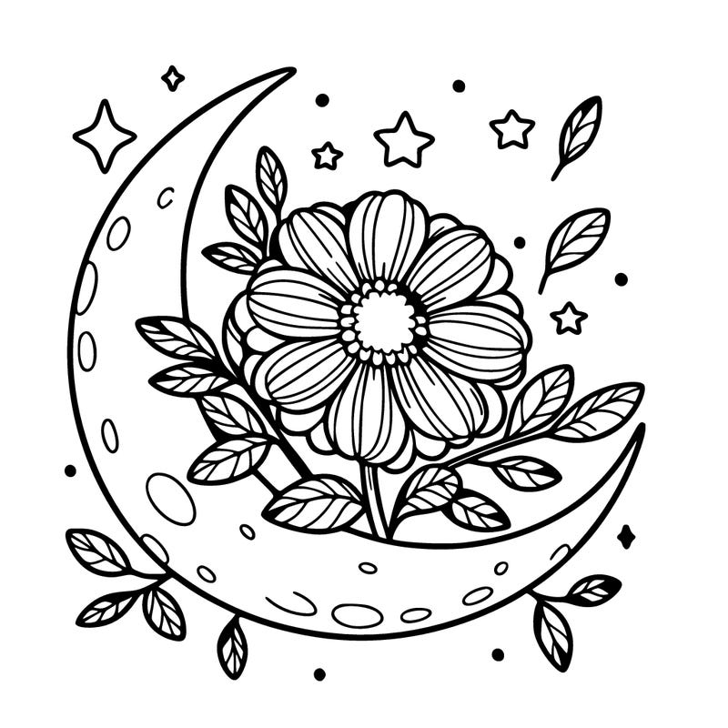 flower in a moon