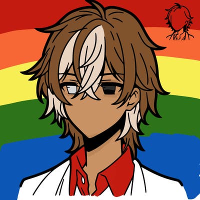 anime boy with shoulder length hair