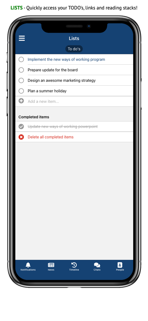 Connect Rijksapp - Connect Rijksapp task management interface showing a professional to-do list on a smartphone screen.