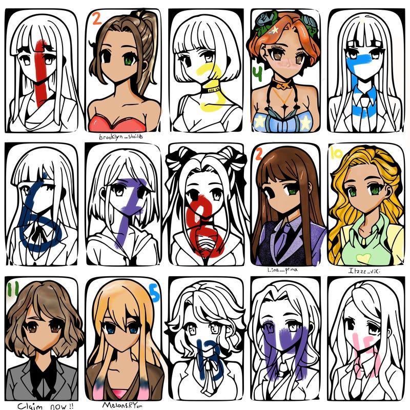 girls that look diffrent anime