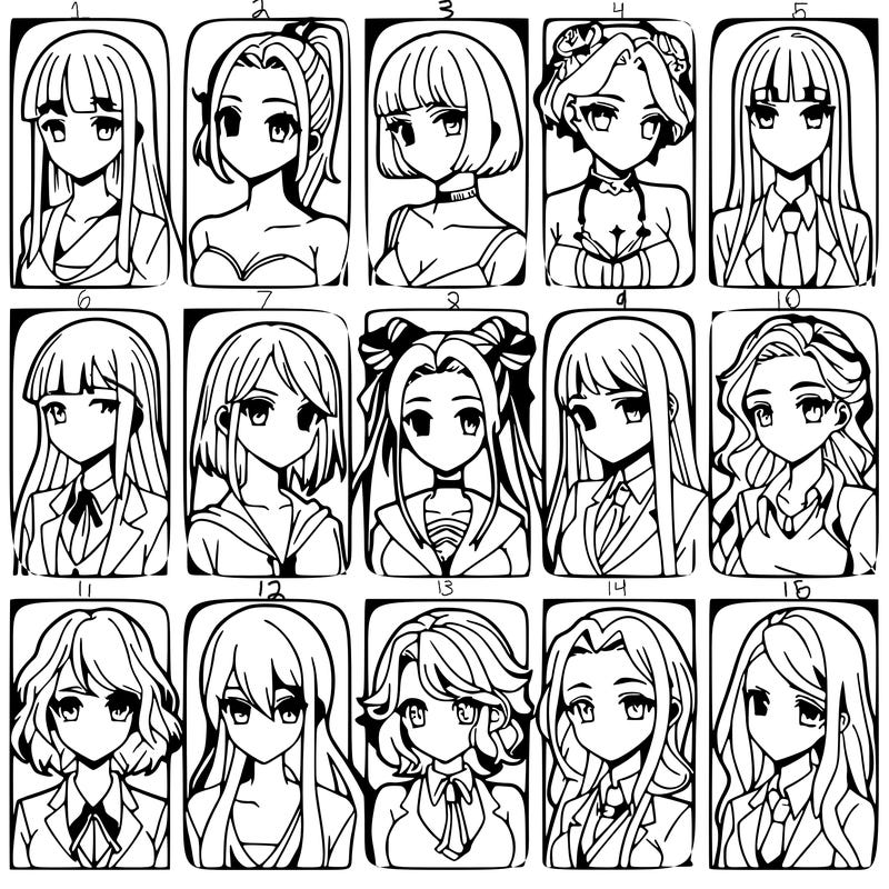 girls that look diffrent anime