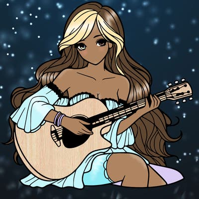 beautiful girl playing the guitar