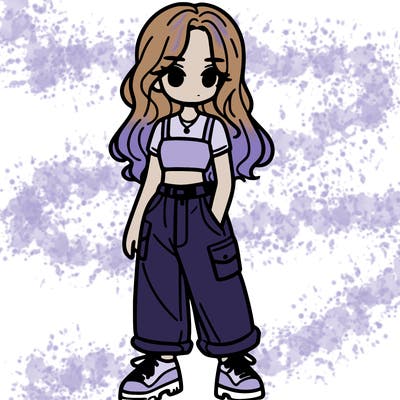girl in crop top and baggy pants