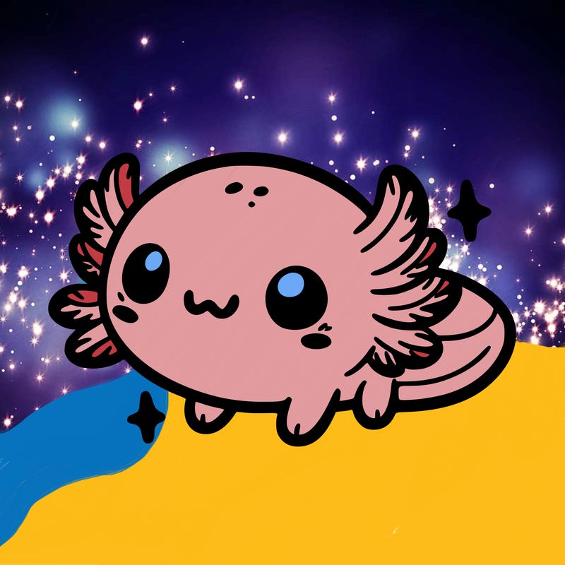 cute easy baby axolotl