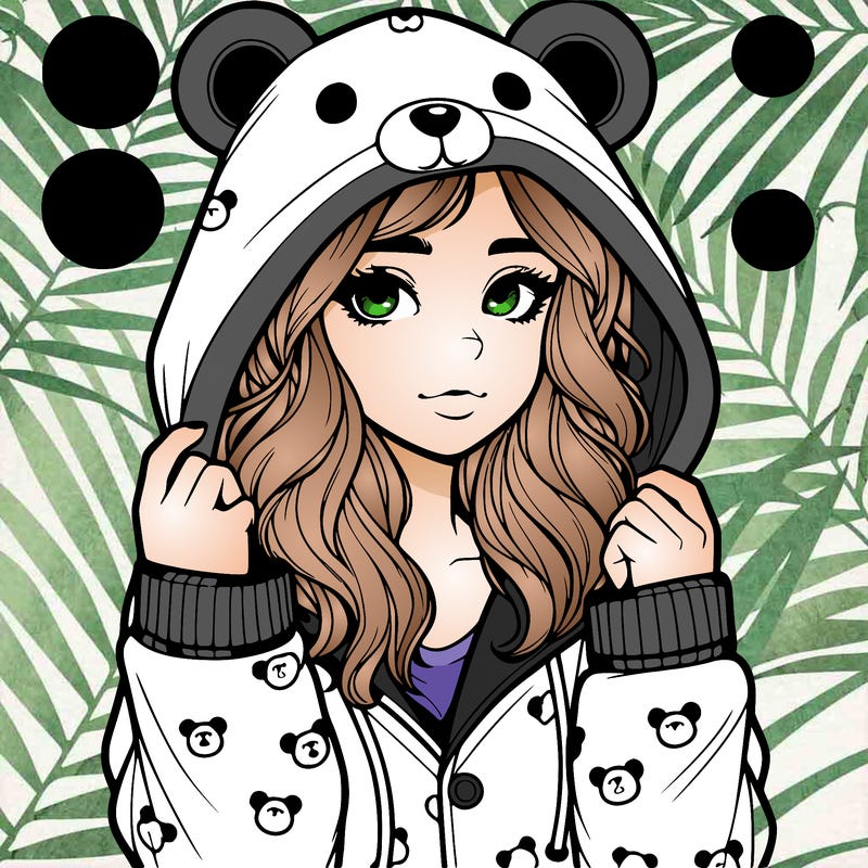 realistic girl in a animal pjs hoodie