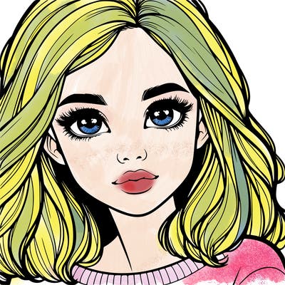 realistic girl whith cute eyes