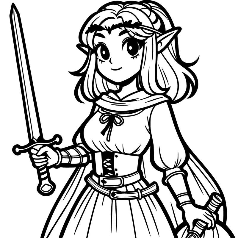 elf girl with a sword