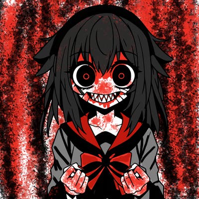 scary girl anime
