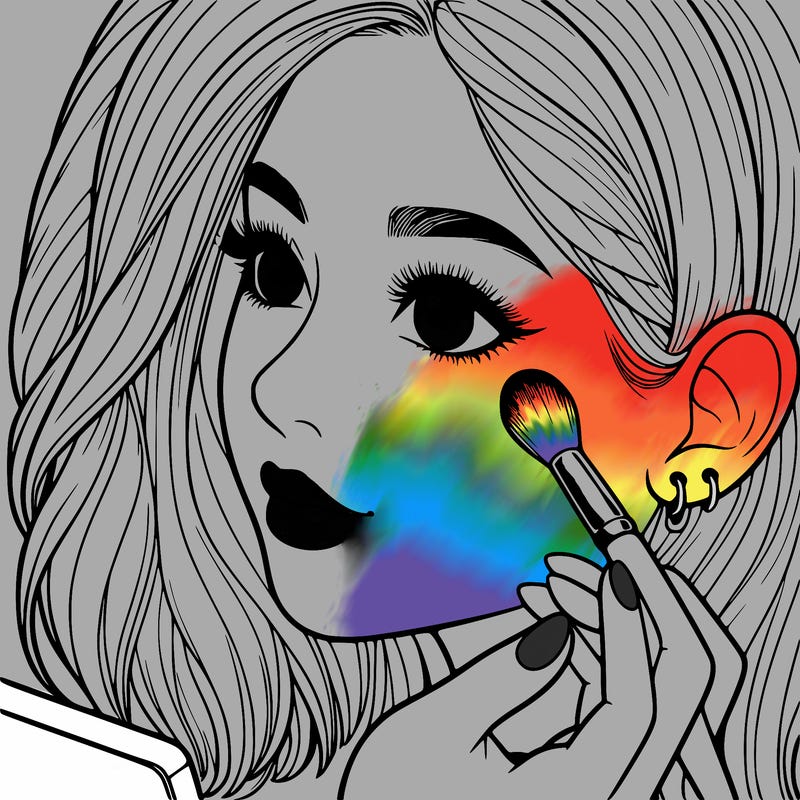 a realistic girl doing her makeup