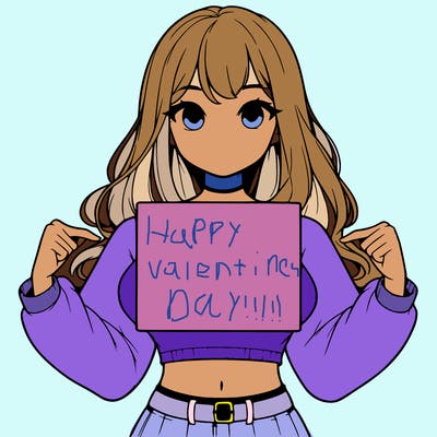 girl holding a blank sign in a long sleeve crop top