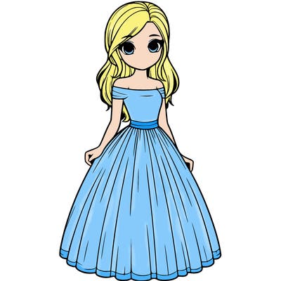 realistic girl in dress