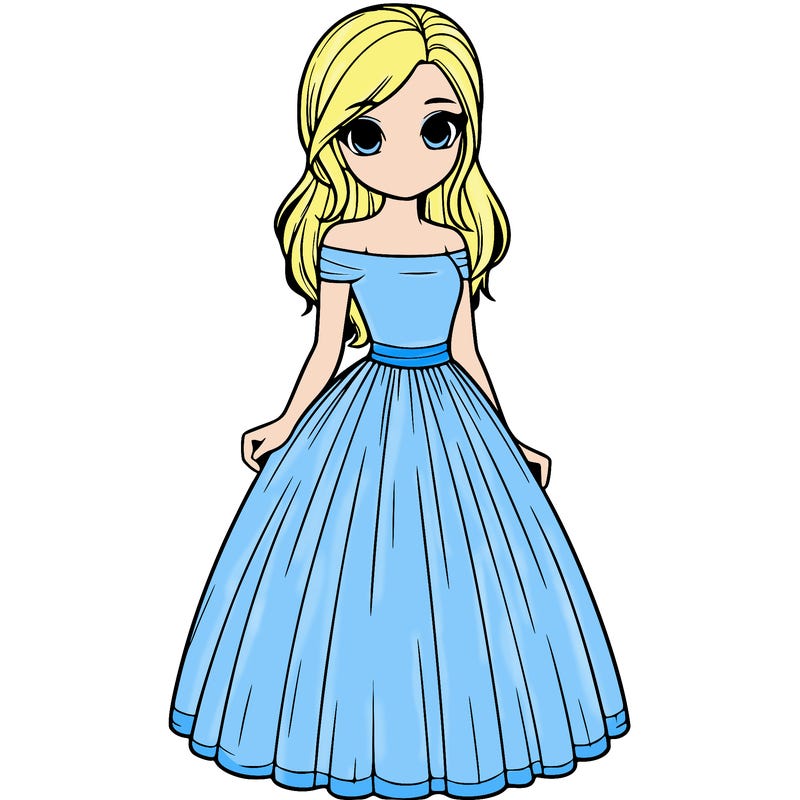 realistic girl in dress